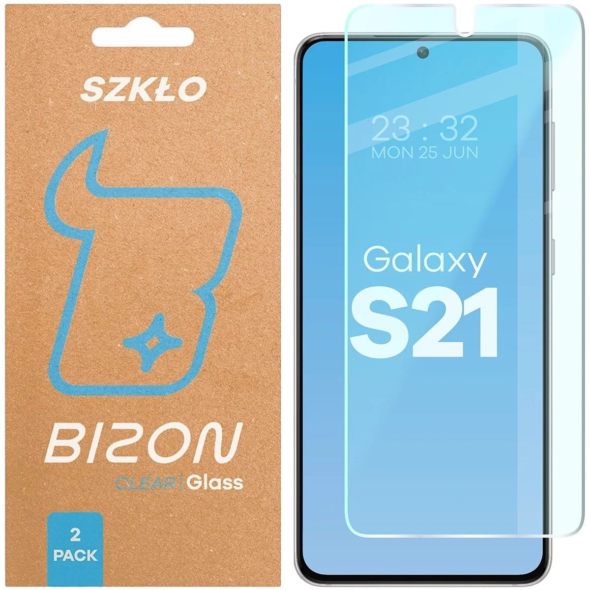 Szkło hartowane Bizon Glass Clear Duo do Samsung Galaxy S21 [2 PACK]