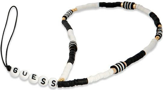 Guess GUSTBCKH Phone Strap Heishi Beads black-white
