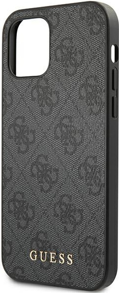 Guess GUHCP12MG4GFGR Apple iPhone 12/12 Pro grey hard case 4G Metal Gold Logo