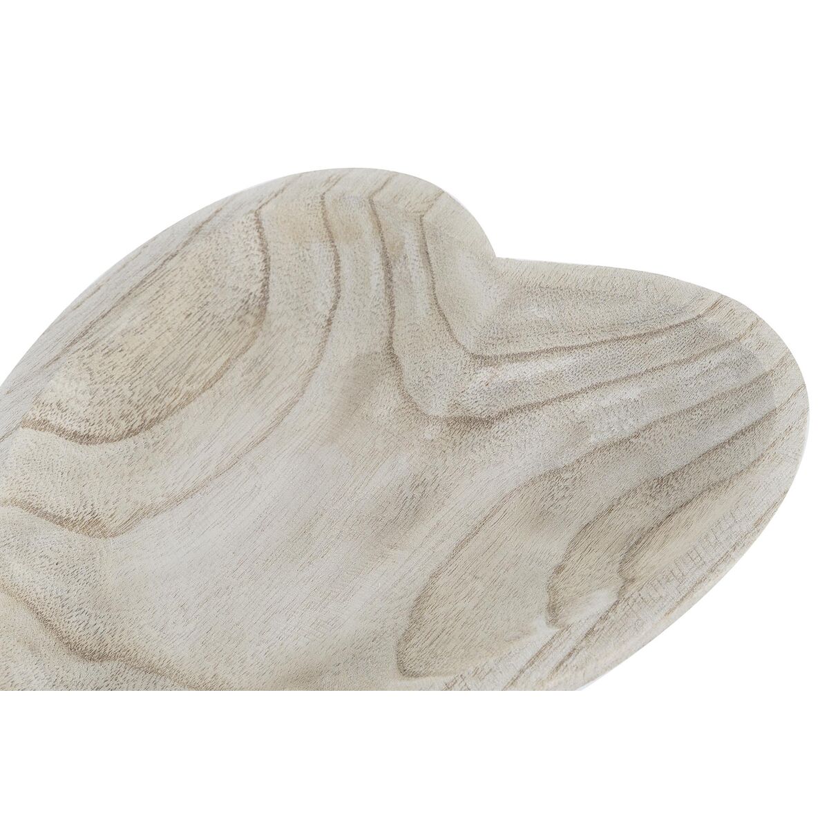 Snack tray DKD Home Decor Natural Heart Light brown Tropical 35 x 24 x 4 cm