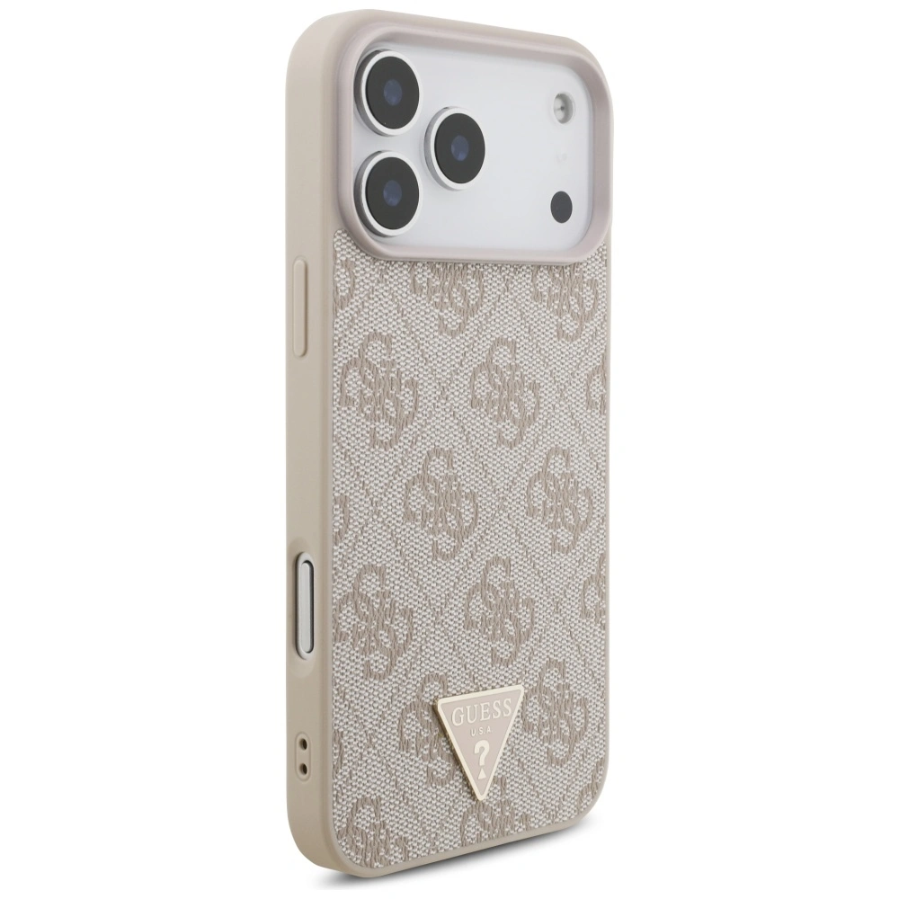 Etui Guess 4G Strap Triangle Logo MagSafe do Apple iPhone 17 Pro Max różowy