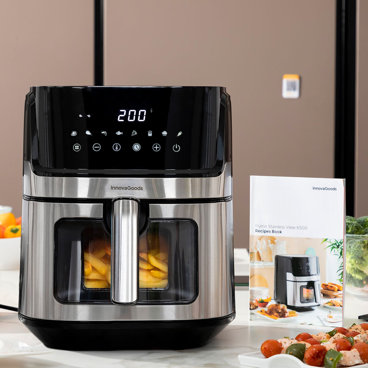 No-Oil Fryer InnovaGoods Fryinn View 6500 Black Stainless steel 1700 W 6,5 L No-Oil Fryer InnovaGoods Fryinn View 6500 Black Stainless steel 1700 W 6,5 L