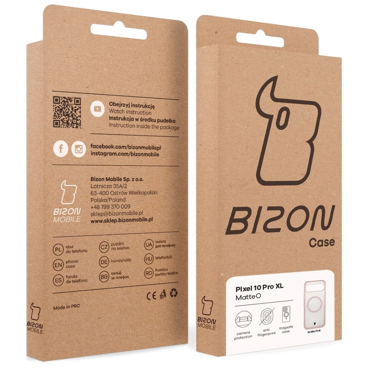 Etui z pierścieniem magnetycznym Bizon Case MatteO do Pixel 10 Pro XL przydymione-różowe