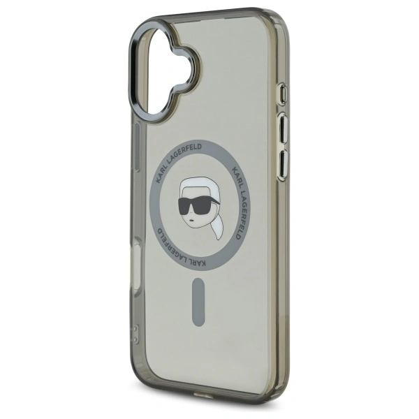 Karl Lagerfeld KLHMP16MHLSKIK Apple iPhone 16 Plus hardcase IML Metal Karl Head MagSafe black