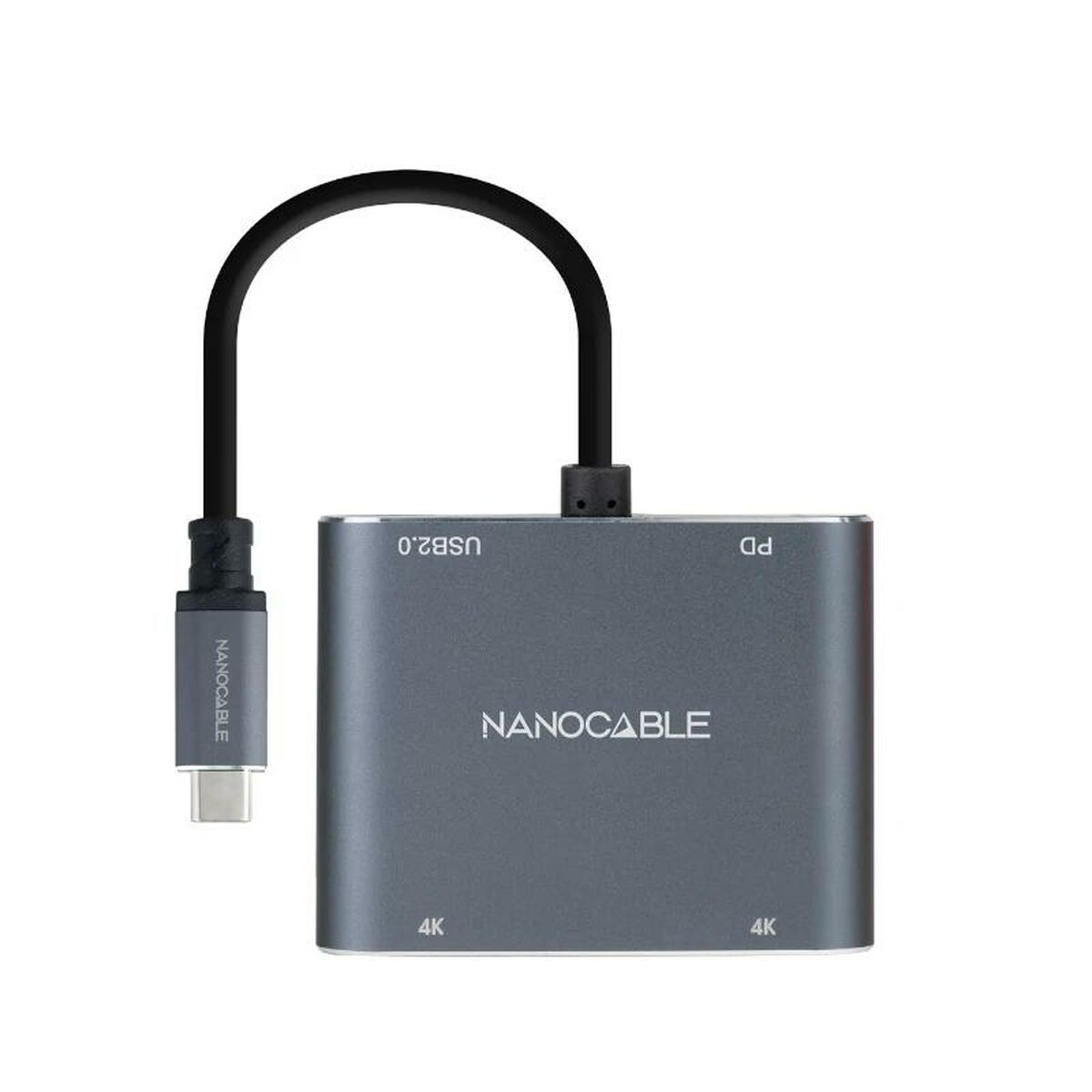 USB C to HDMI Adapter NANOCABLE 10.16.4305 4K Ultra HD Grey 15 cm
