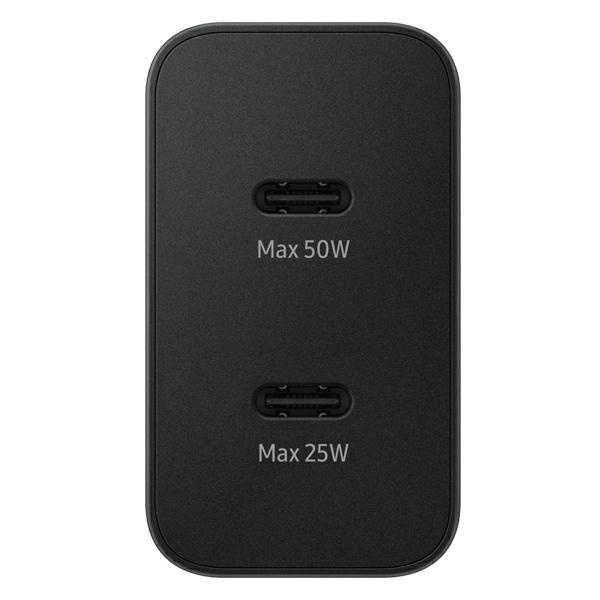 Samsung EP-T5020XBEGEU wall charger USB-C 25W, USB-C 50W PD + USB-C / USB-C cable 5A 1.8m Super Fast Charge black