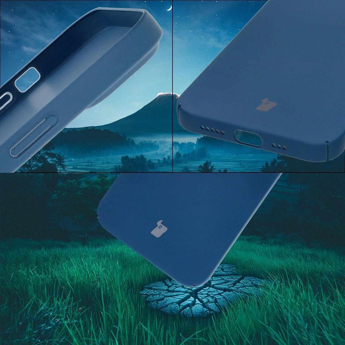 Etui Bizon Case Łupka do Apple iPhone 14 niebieskie