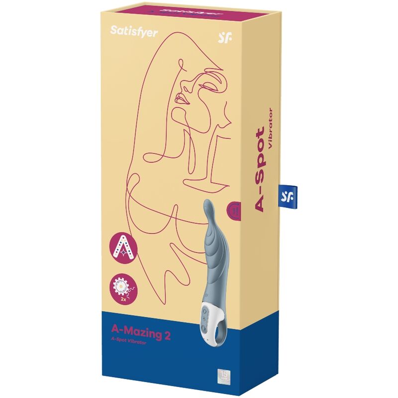 SATISFYER A-MAZING 2 A-SPOT VIBRATOR - GREY