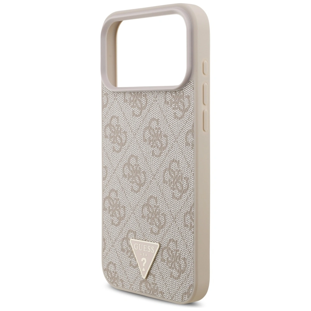 Etui Guess 4G Strap Triangle Logo MagSafe do Apple iPhone 17 Pro Max różowy
