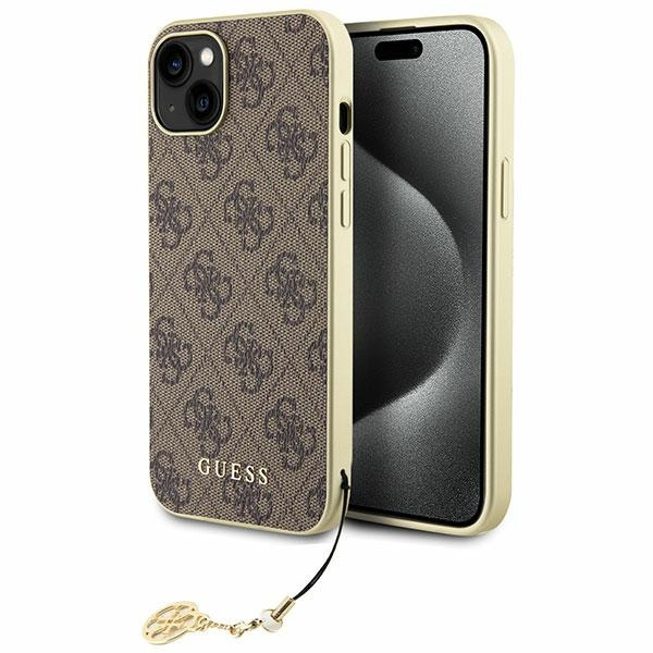 Guess GUHCP15MGF4GBR Apple iPhone 15 Plus hardcase 4G Charms Collection brown
