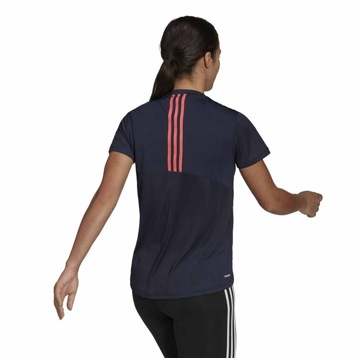 Women’s Short Sleeve T-Shirt Adidas Aeroready Designed 2 Move Black Blue