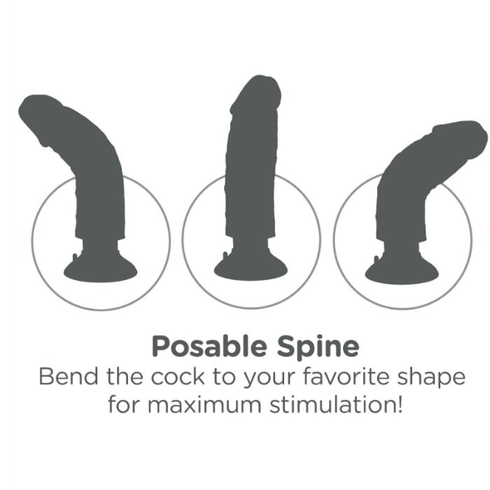 KING COCK 23 CM VIBRATING COCK WITH BALLS BLACK