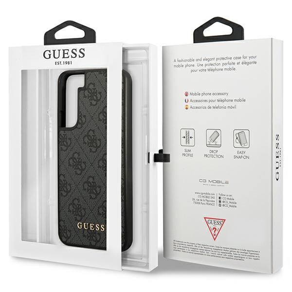 Guess GUHCS23SG4GFGR Samsung Galaxy S23 grey hardcase 4G Metal Gold Logo