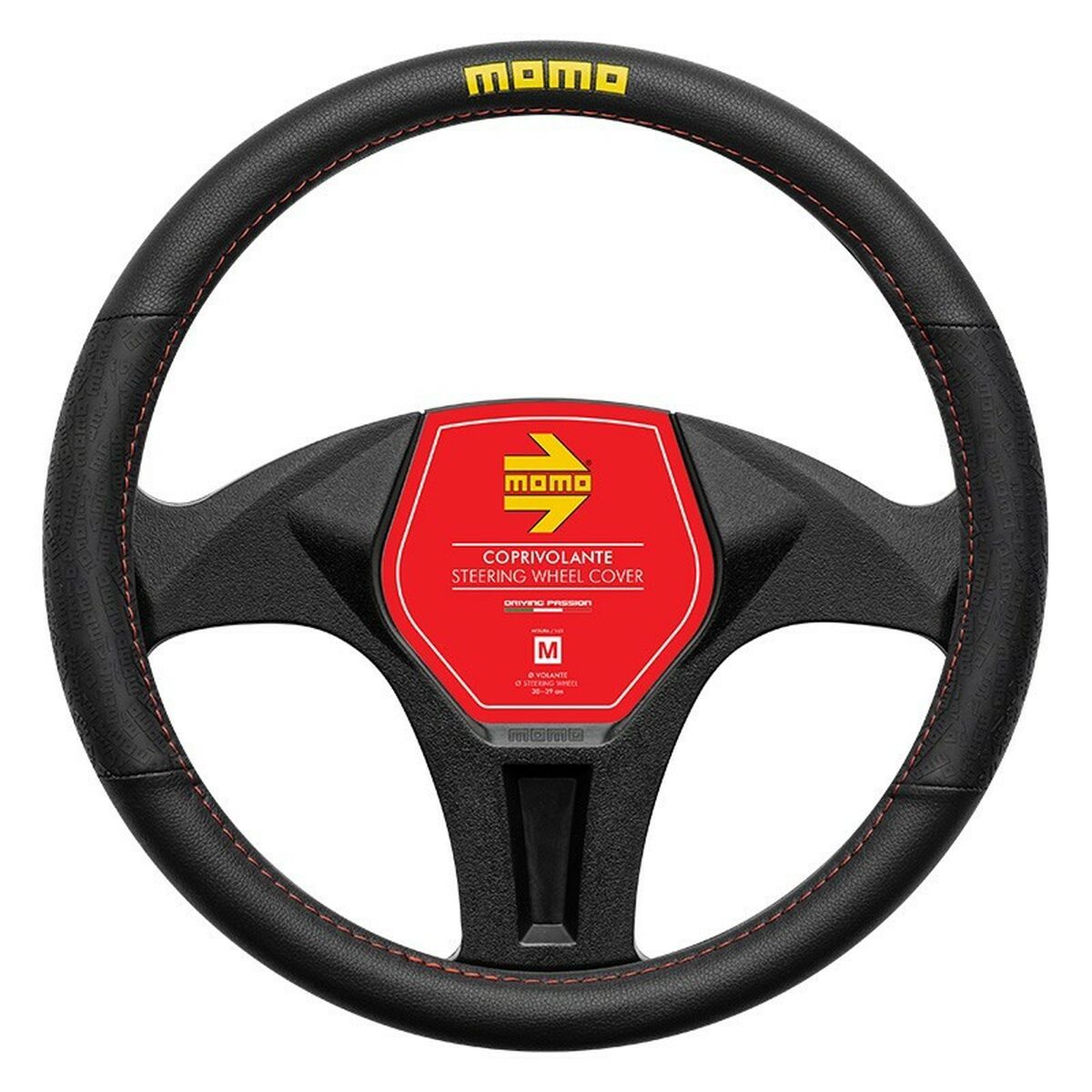 Steering Wheel Cover MOMO MOMLSWC0LAPBR Black/Red Ø 38-39 cm