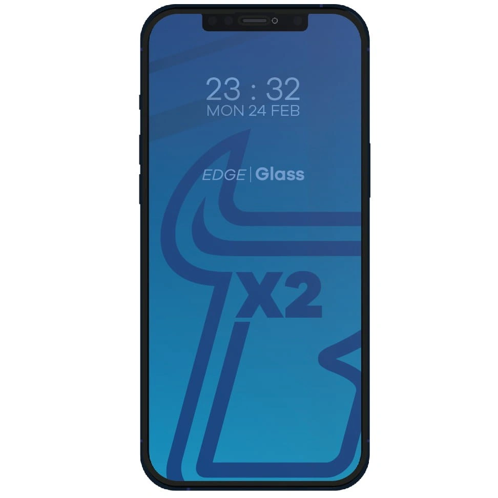 Bizon Glass Edge CF tempered glass - [2 PACK] + lens protection Apple iPhone 12 Pro black