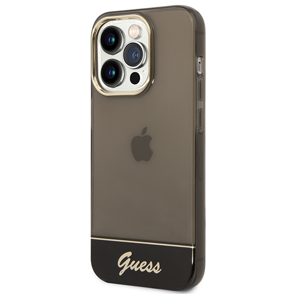 Guess GUHCP14LHGCOK Apple iPhone 14 Pro black hardcase Translucent