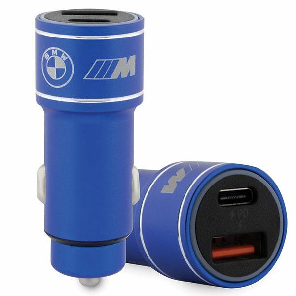 BMW BMCCMUSBCB Car Charger PD-QC 3.0 20W Fast Charge blue M Edition