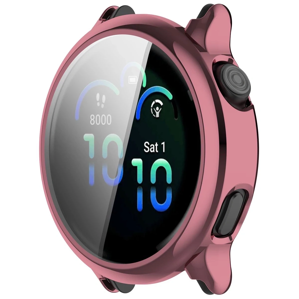 Etui z osłoną ekranu Bizon Case Watch Felipe do Garmin Vivoactive 6 różowe