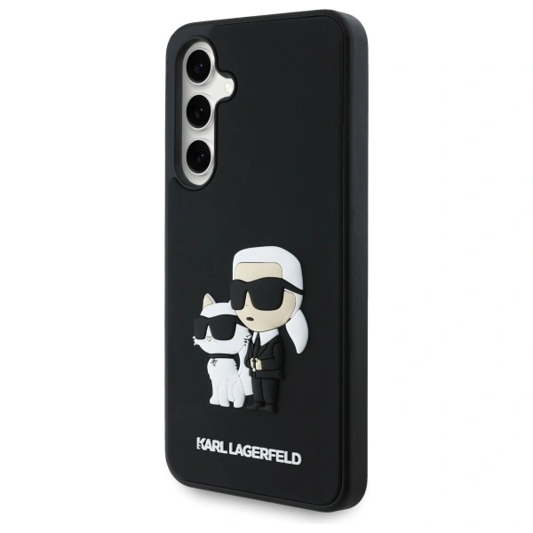 Karl Lagerfeld KLHCS24FE3DRKCNK Samsung Galaxy S24 FE hardcase 3D Rubber Karl&Choupette black