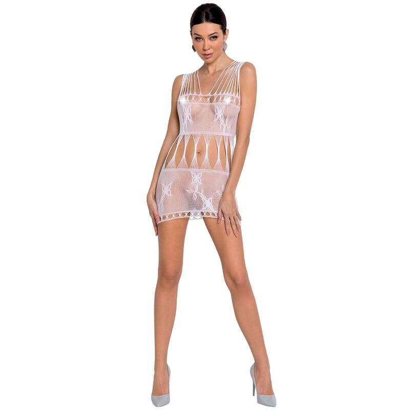PASSION WOMAN BS090 WHITE BODYSTOCKING ONE SIZE