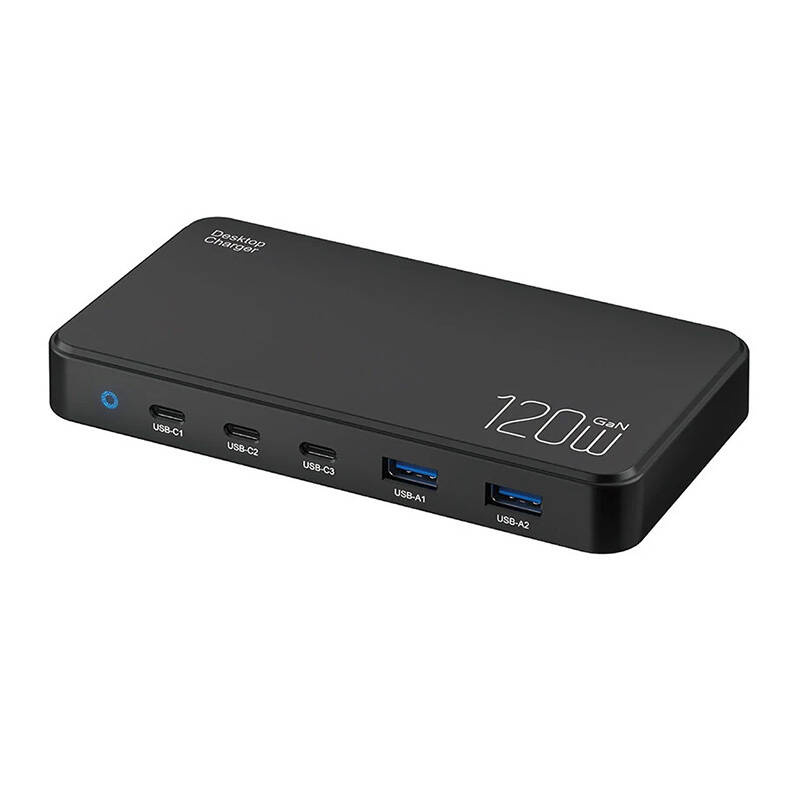 Blitzwolf BW-i100 wall charger 5in1 120W AC / 2xUSB-A, 3xUSB-C, PD3.0, QC3.0, AFC, FCP, SCP, PPS