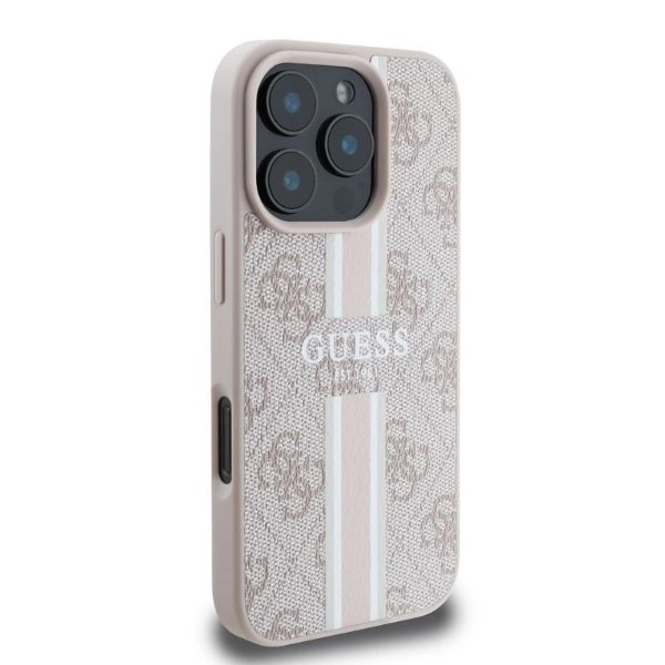 Case Guess GUHMP16XP4RPSP Apple iPhone 16 Pro Max hardcase 4G Printed Stripes MagSafe pink