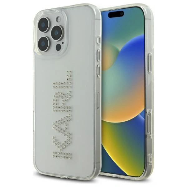 Karl Lagerfeld KLHCP16XHKLSTDCT Apple iPhone 16 Pro Max hardcase IML Rhinestones Logo transparent