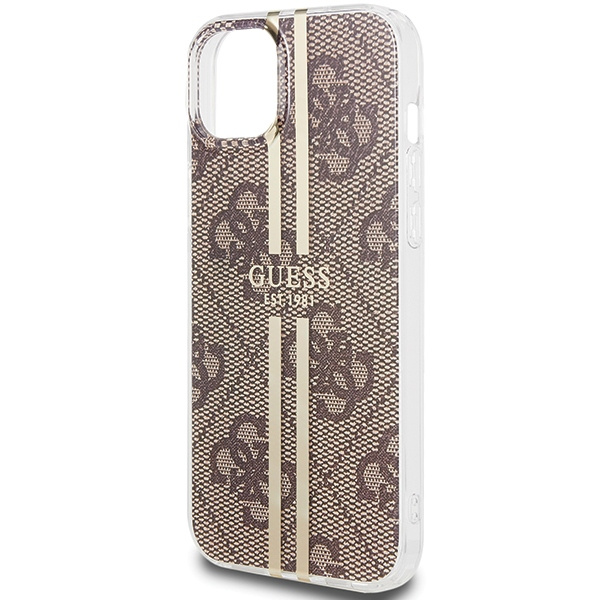 Guess GUHCP15MH4PSEGW Apple iPhone 15 Plus / 14 Plus hardcase IML 4G Gold Stripe brown