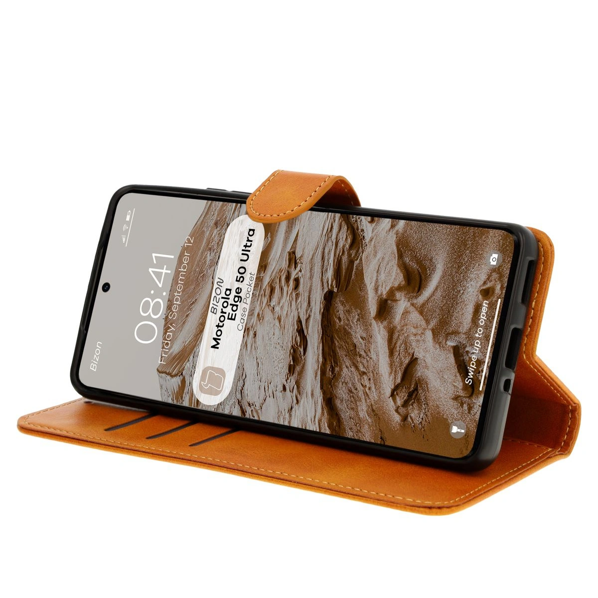 Bizon Case Pocket Motorola Edge 50 Ultra brown