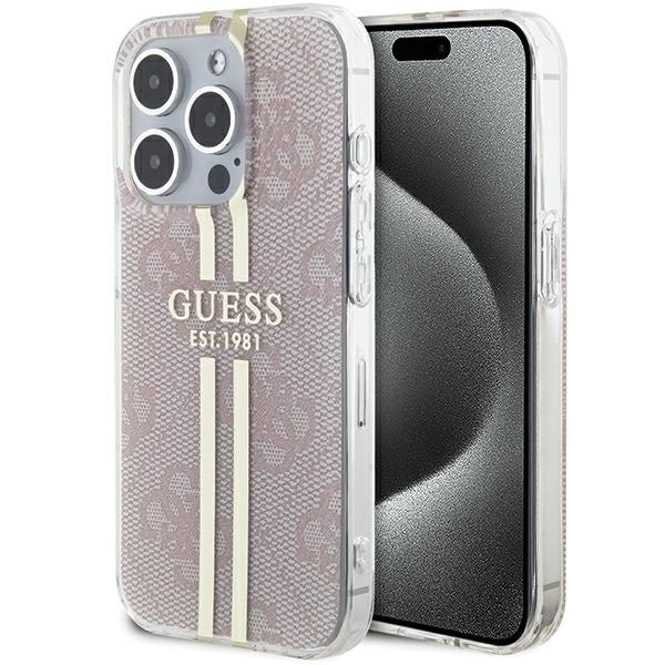Guess GUHCP14XH4PSEGP Apple iPhone 14 Pro Max hardcase IML 4G Gold Stripe pink