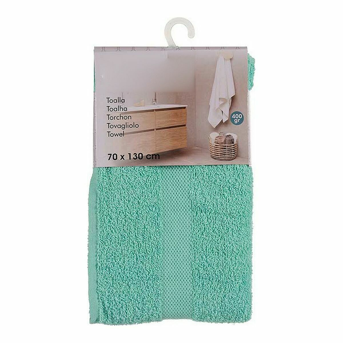 Bath towel Turquoise (70 x 0,5 x 130 cm) (3 Units)