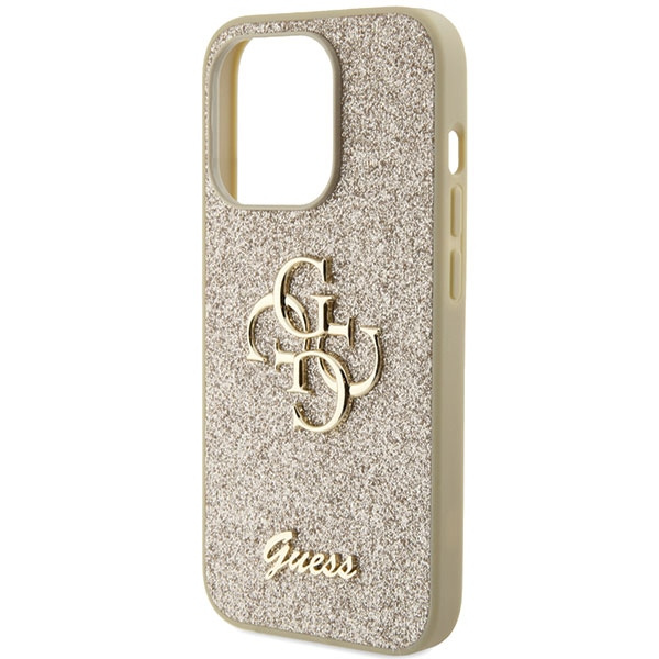 Guess GUHCP15LHG4SGD Apple iPhone 15 Pro hardcase Glitter Script Big 4G gold