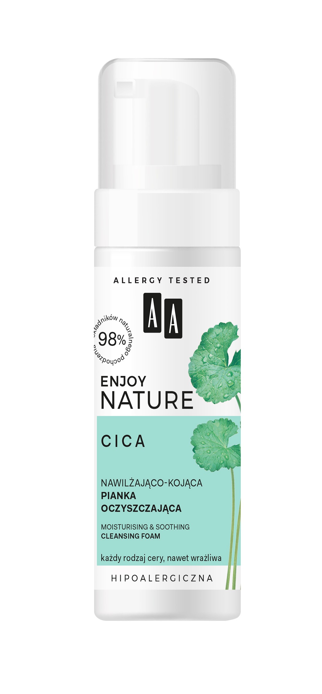 AA Enjoy Nature Cica Nawilżająco - Kojąca Pianka oczyszczająca  150ml