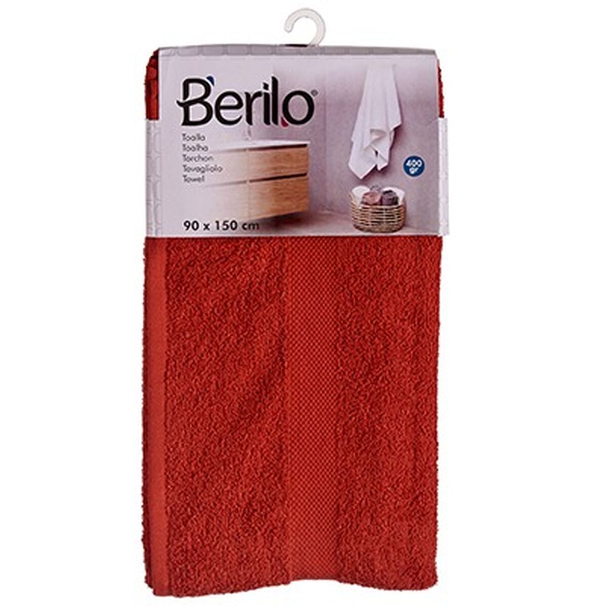 Bath towel 90 x 150 cm Terracotta colour (3 Units)