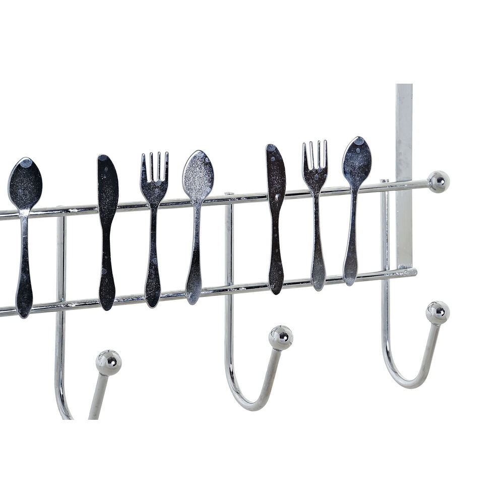 Door Coat Rack DKD Home Decor 34 x 17 x 9 cm Silver Metal