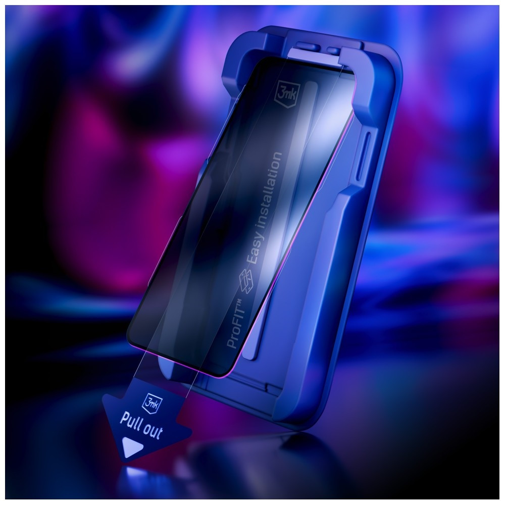 Szkło prywatyzujące 3MK HardGlass Max Privacy z aplikatorem do Apple iPhone 13 / 13 Pro / 14 / 16e / 17e czarny