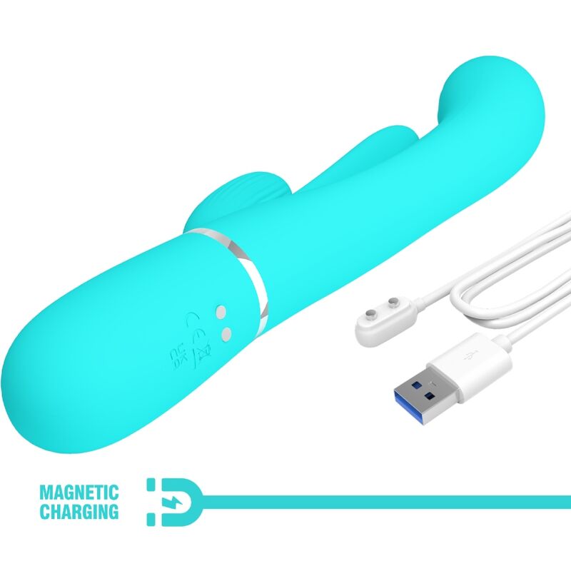 PRETTY LOVE - SHANIA TRIPLE RABBIT MULTIFUNCTION VIBRATOR 3 IN 1 BLUE