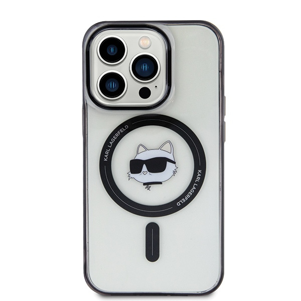 Karl Lagerfeld KLHMP15LHCHNOTK Apple iPhone 15 Pro hardcase IML Choupette`s Head MagSafe transparent
