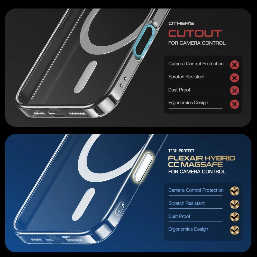 Tech-Protect Flexair Hybrid CC MagSafe Apple iPhone 16 Pro Max Clear