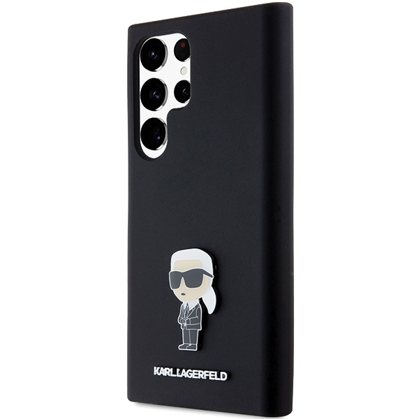 Karl Lagerfeld KLHCS23LSMHKNPK Samsung Galaxy S23 Ultra Silicone Ikonik Metal Pin black