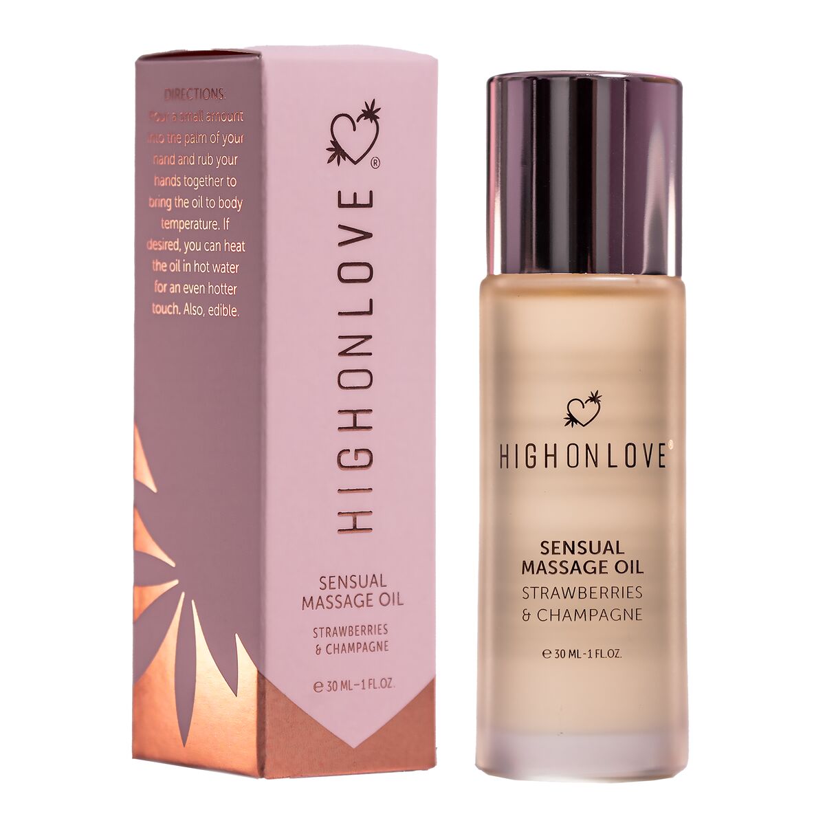 Erotic Massage Oil Highonlove Strawberry Strawberry Sparkling Wine 30 ml