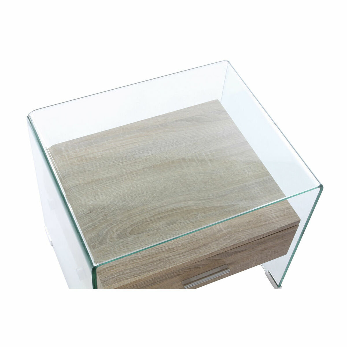 Nightstand DKD Home Decor 8424001754793 50 x 40 x 45,5 cm Crystal Natural Transparent MDF Wood