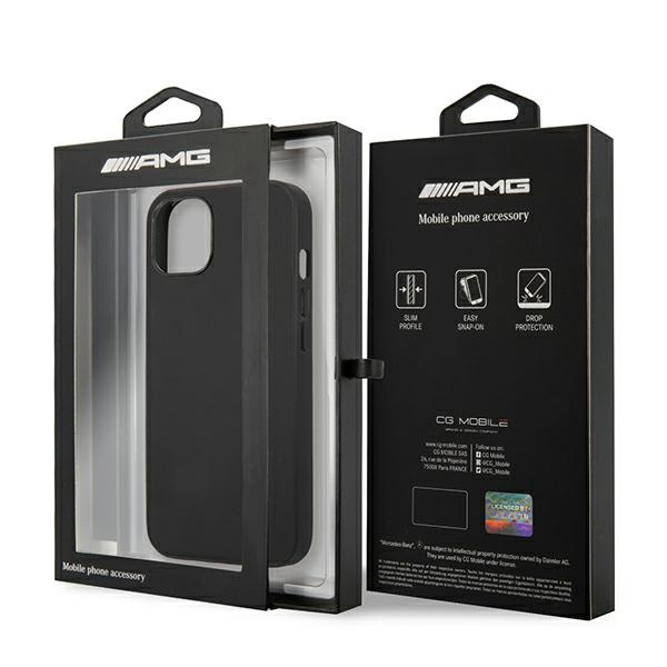 Mercedes AMG AMHCP13SDOLBK Apple iPhone 13 mini black hardcase Leather Hot Stamped