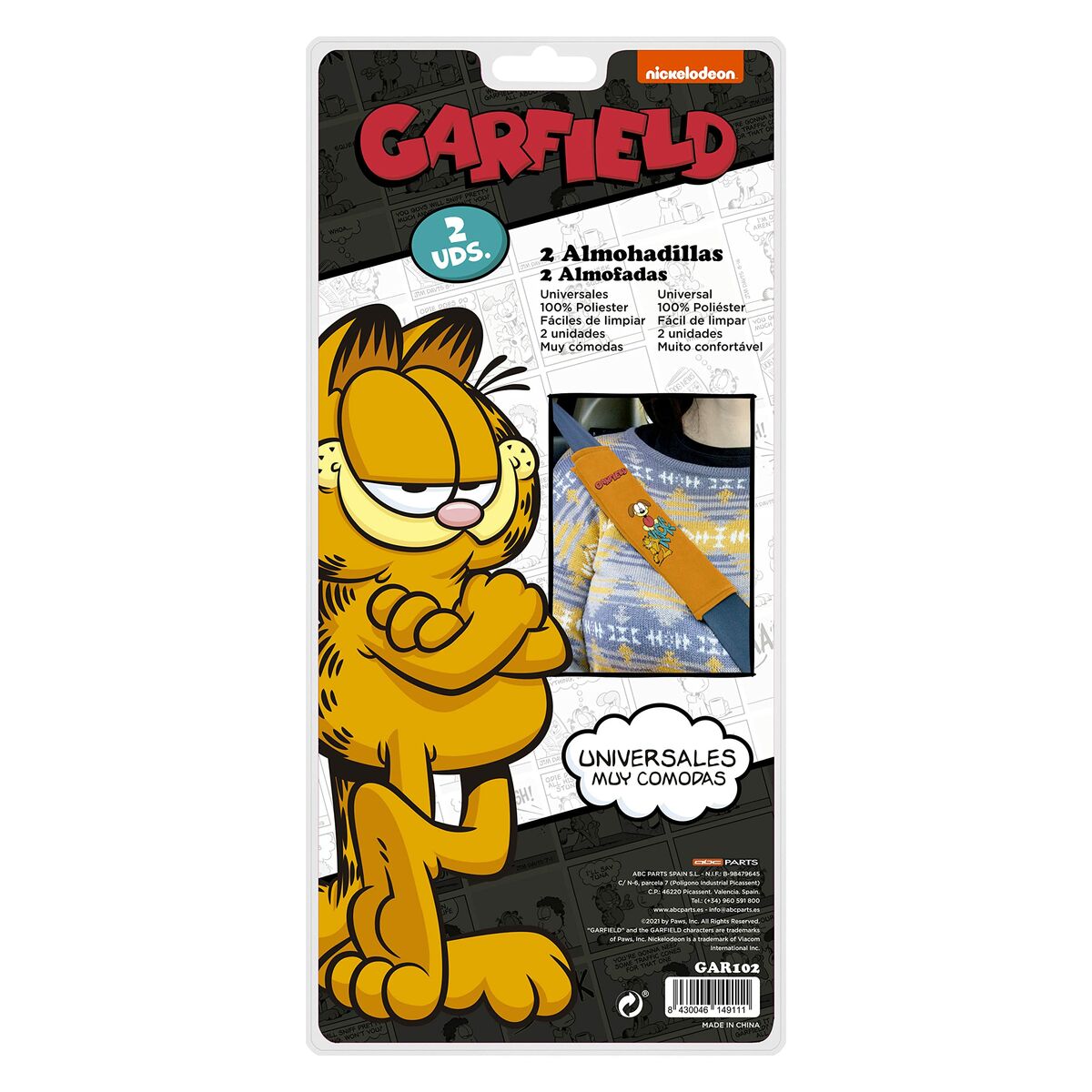 Poduszki na Pas Bezpieczeństwa GAR102 Pomarańczowy Garfield