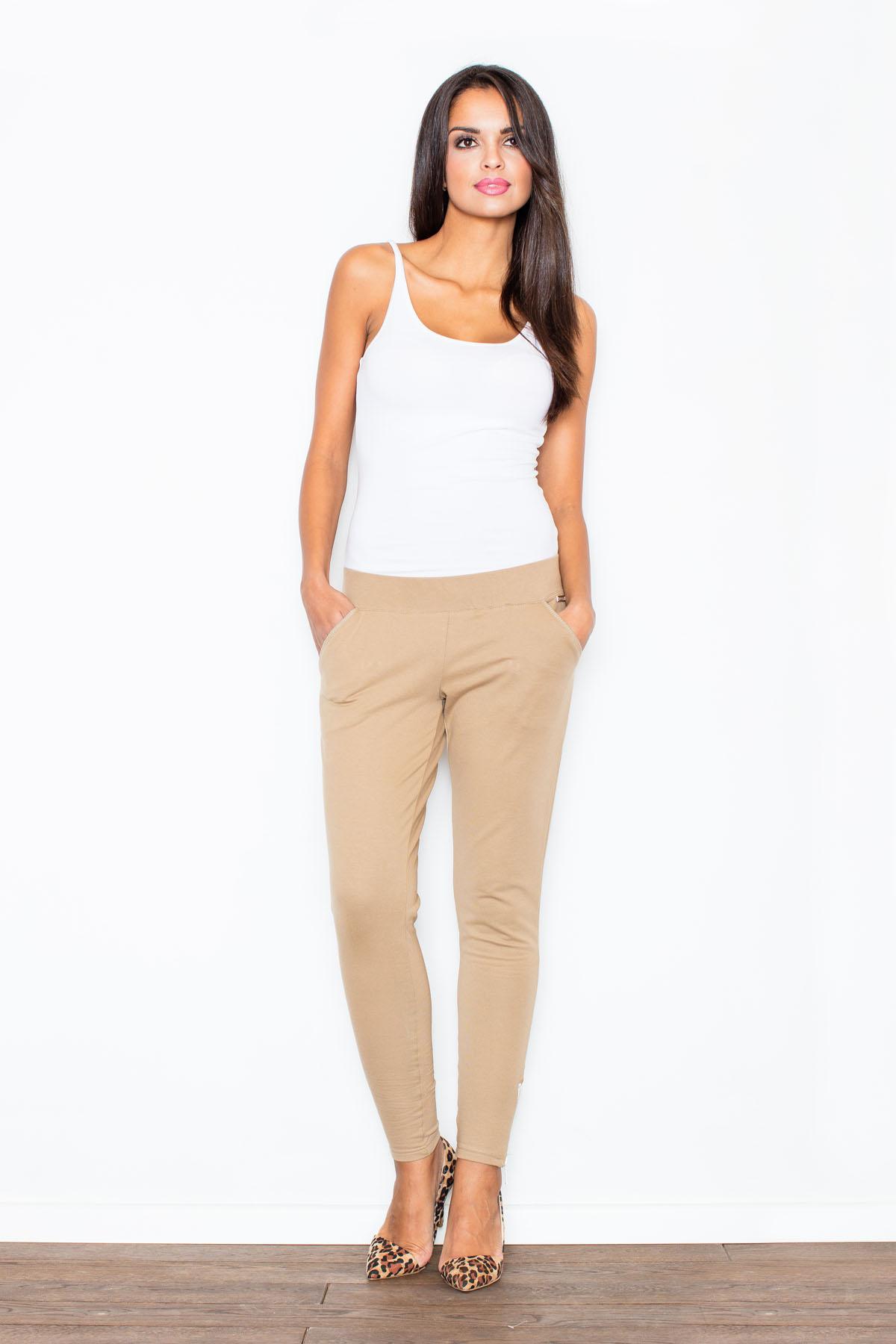  Women trousers model 43862 Figl  beige