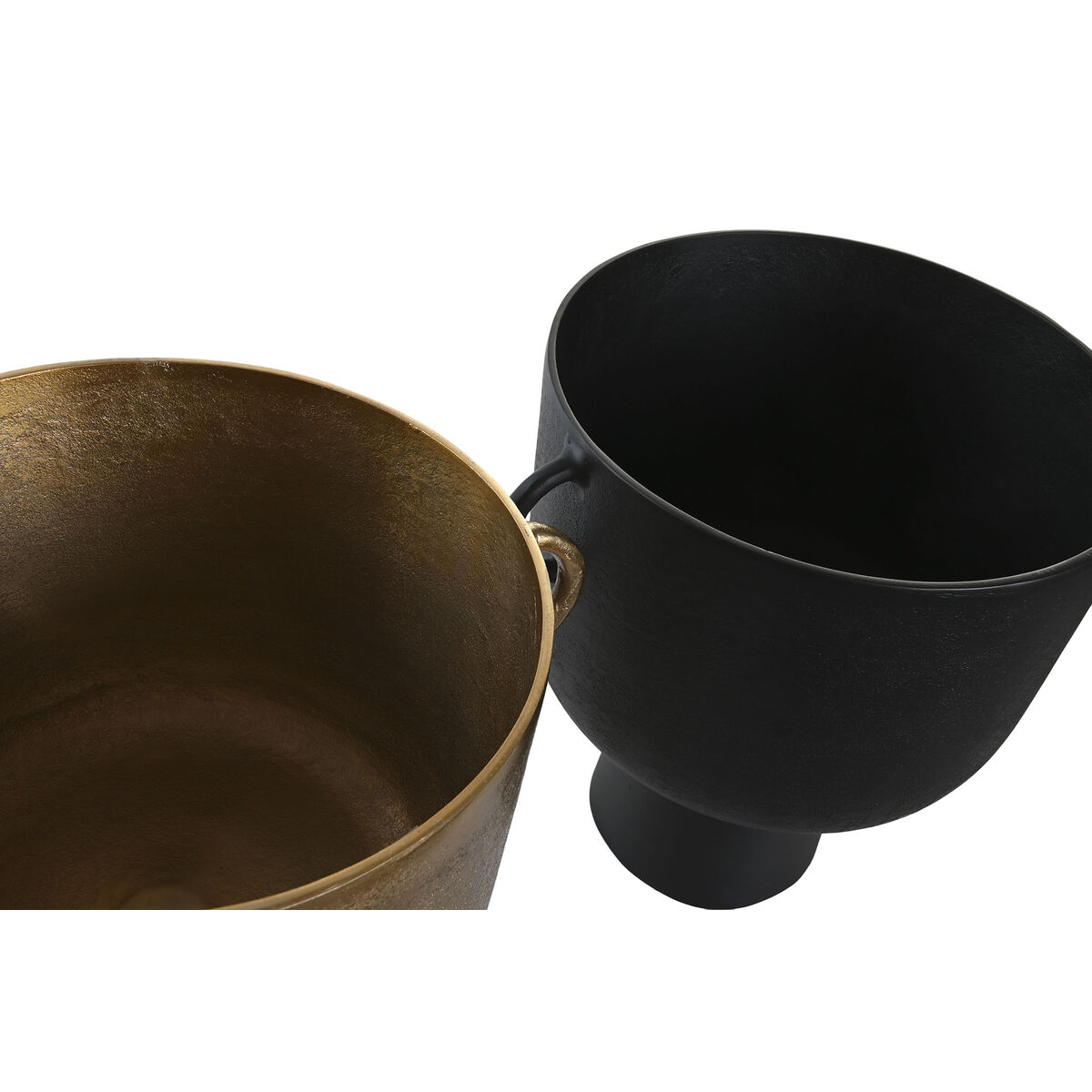 Vase DKD Home Decor 36 x 29 x 33 cm Black Golden Aluminium Modern (2 Units)