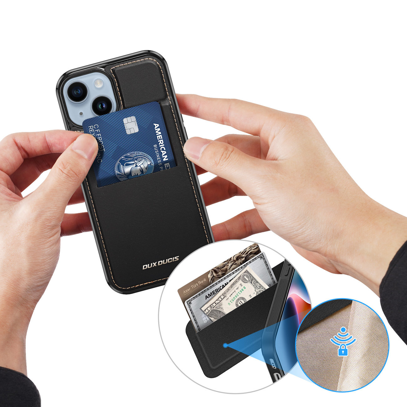 Dux Ducis RFID Rafi MagApple iPhone 15 Plus / 14 Plus MagSafe wallet with stand 3in1 