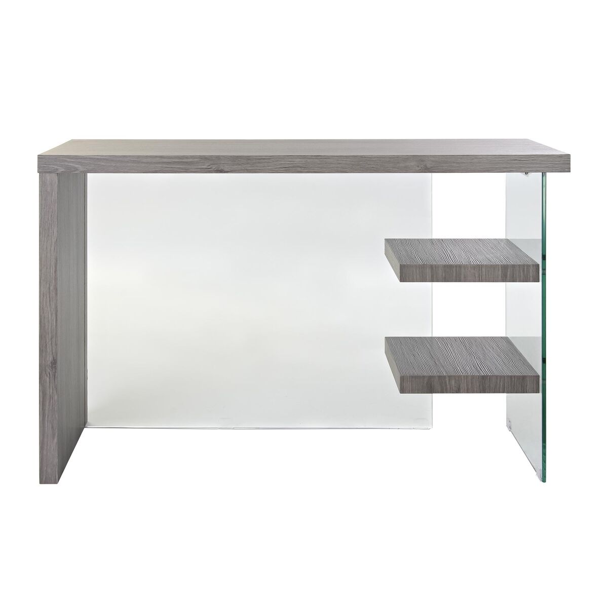 Schreibtisch DKD Home Decor Kristall Grau Durchsichtig MDF Verre trempé (120 x 50 x 76 cm)