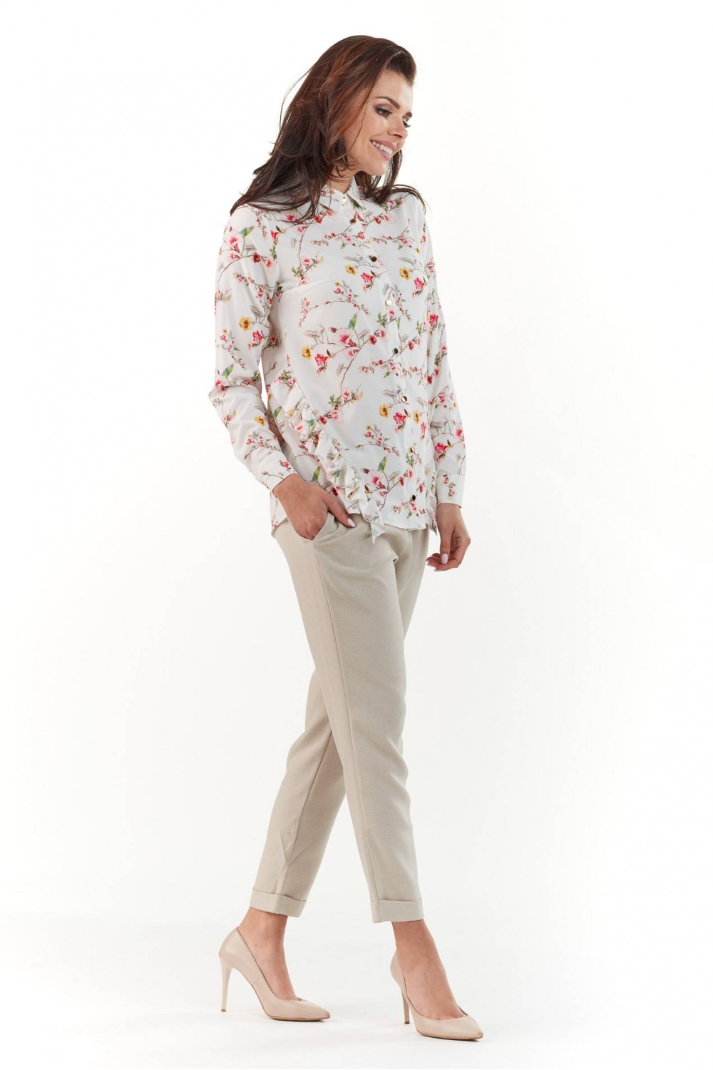 Langarm Hemd model 140051 Infinite You beige Damen