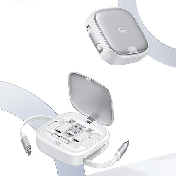 USAMS US-SJ650 3in1 cable MicroUSB / USB-C / Lightning 60W silver